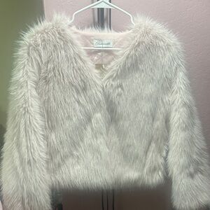 Chic Faux SooLinen Fur Jacket in Soft Pink